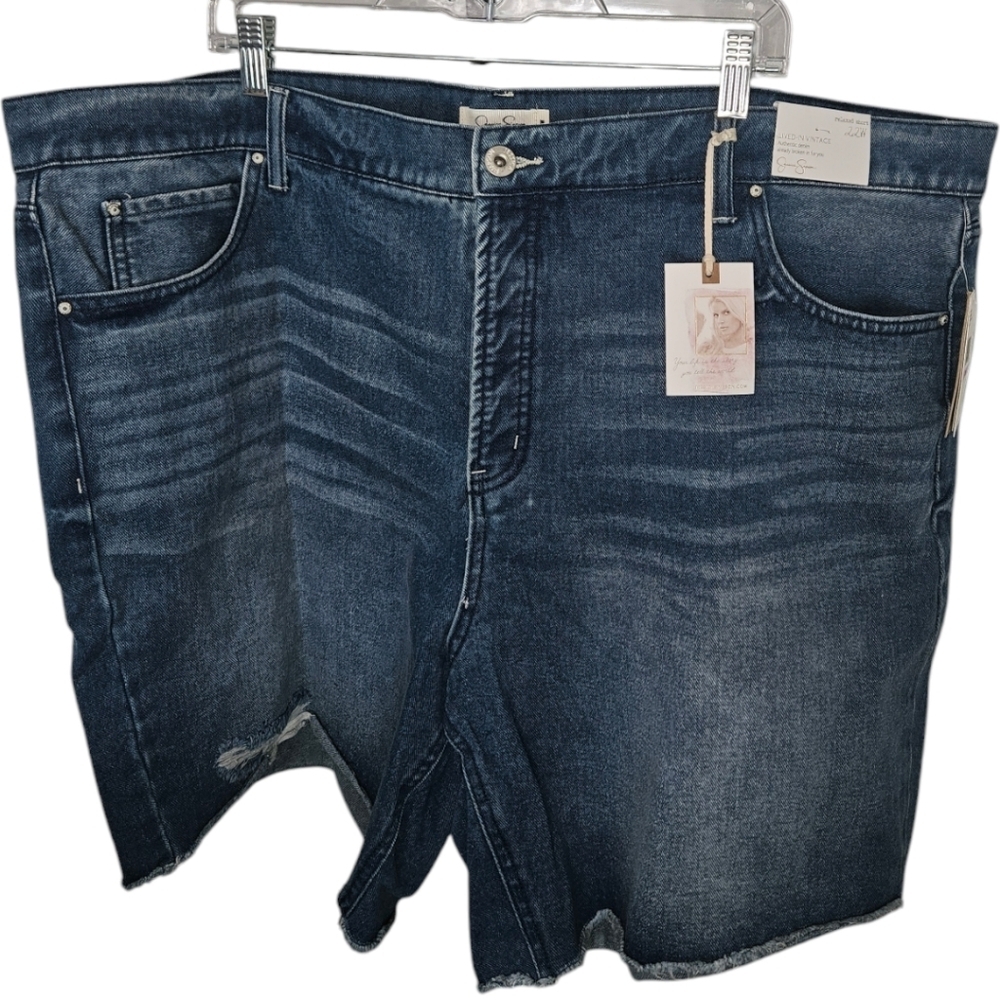NWT Jessica Simpson High Rise Relaxed Short Lived-In Vintage Distressed Shorts - Picture 6 of 6